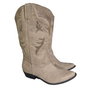 Coconuts Bandit Boots Womens Size 8.5M Gray Suede Western Country Girl Cowgirl